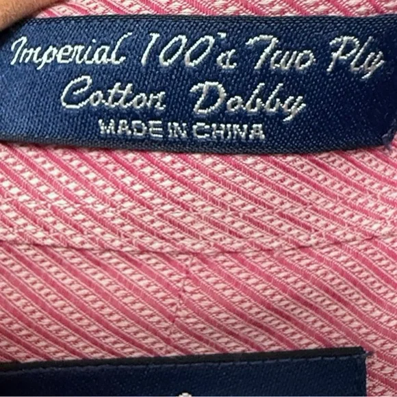 Paul Fredrick men’s size 16.5 34 button front dress shirt cufflinks rose pink - Picture 3 of 3